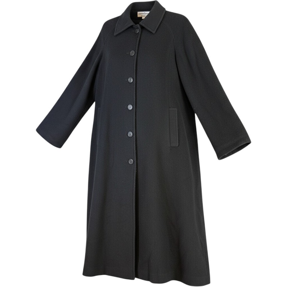 Jonathan Michael 100% Cashmere Coat Womens 8 Black Long Overcoat Made in USA